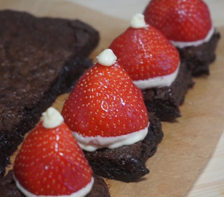 Santa Hat Brownies